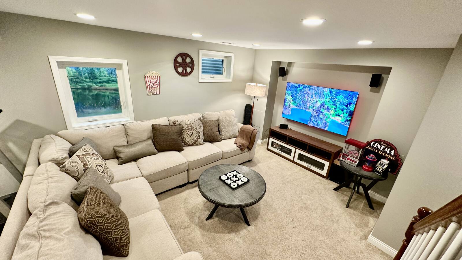 Basement theater lounge